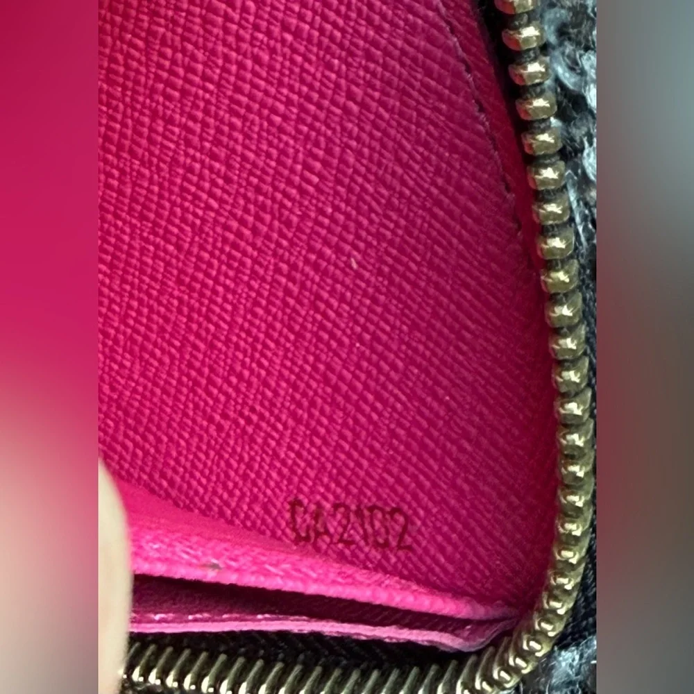 Louis Vuitton black/pink Murakami zip around wallet with COA and dust bag